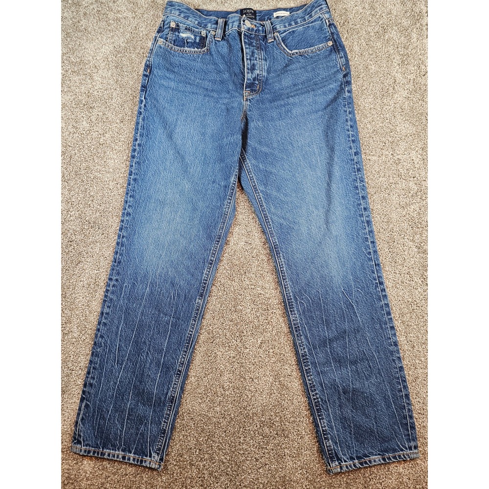 J.Crew Slim Boyfriend Jeans 27 Medium Wash Blue Denim Button Fly Re-Imagined